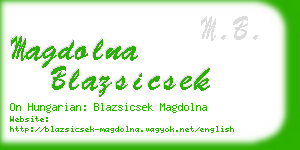 magdolna blazsicsek business card